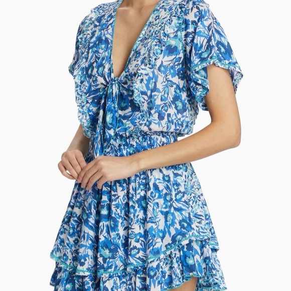 NWT Poupette St Barth Silk Alyson Floral Mini Dress Sz XS - Picture 4 of 14